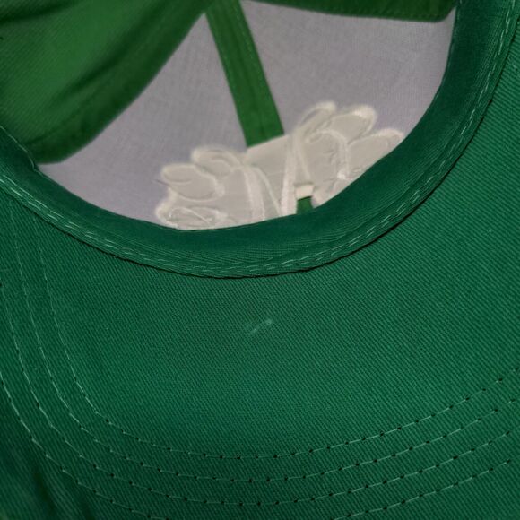 Monogram Strapback Hat Green One Size Adjustable Embroidered 6 Panel - Picture 7 of 8